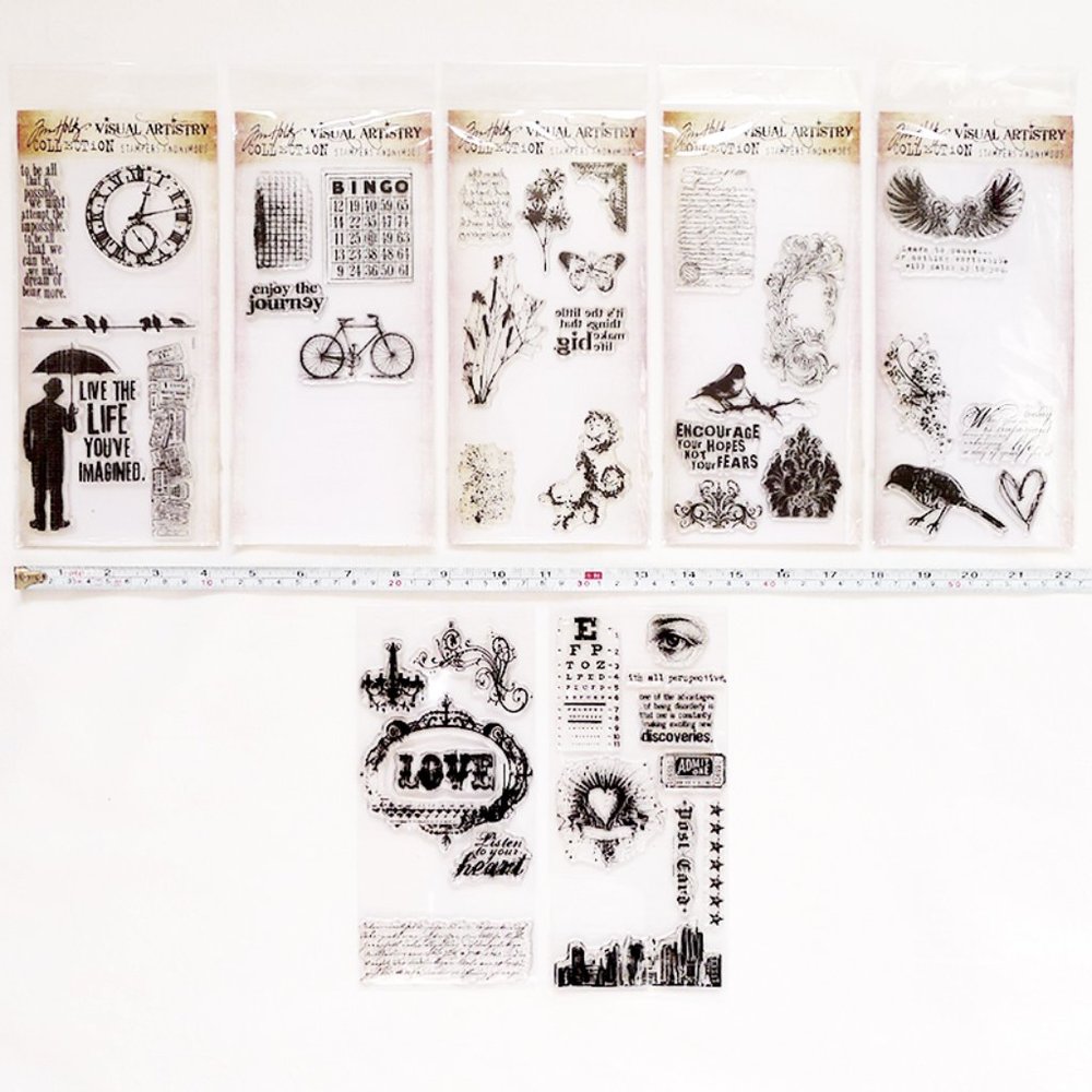 LOT 7 TIM HOLTZ VISUAL ARTISTRY Stampers Anonymous Clear Stamps INCOMPLETE
